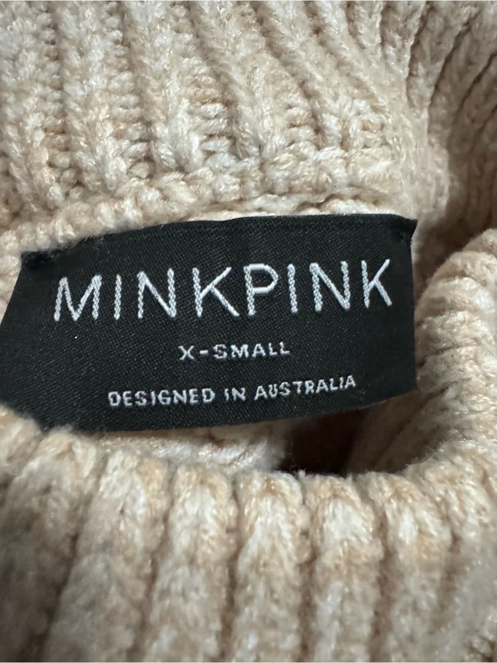 MINKPINK Cream Cable-Knit Cropped Turtleneck Sweater - Picture 5 of 5